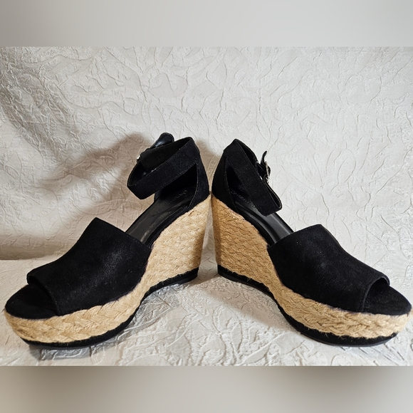 Wild Diva Lounge Espadrille Black Wedges - Picture 6 of 9